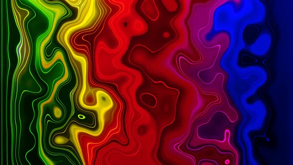 Blue Green Red Yellow Wavy Marble Liquid Animation