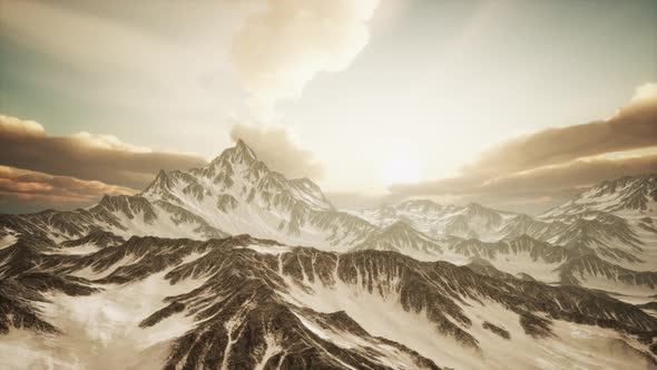 Rays of Sunset on the Tops of the Mountains alt