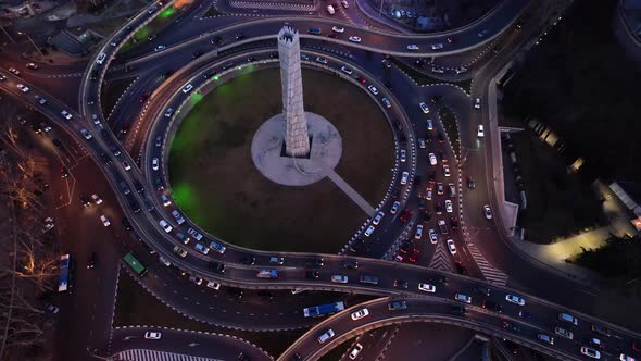 Evening Traffic On The Overpass