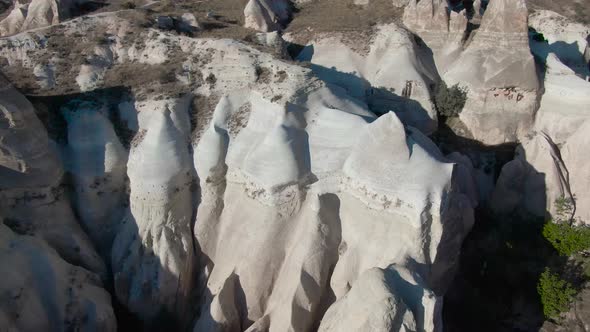 Flying over Rose Valley in Cappadocia, Turkey