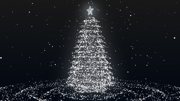 Particle Christmas Tree Background 