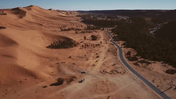 Aerial View Of The Sahara Desert, Near Taghit, Algeria