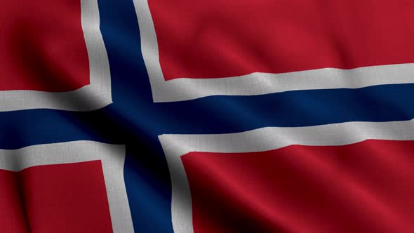 Norway Satin Flag. Waving Fabric Texture of the Flag of Norway, Real Texture Waving Flag of the Norg