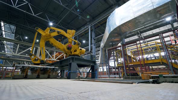 Robotic Arm Production Line at a Modern Plant