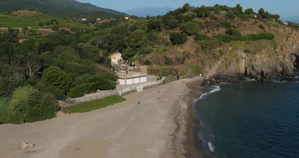 Collioure,Plage de l 'ouille,Pyrenees Orientales department, Occitanie, France