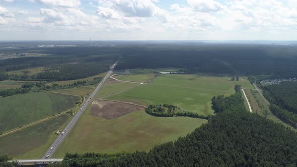 Aerial view of highway with cars. 01