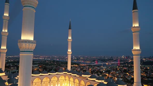 Camlica Mosque Minarets Before Sunrise
