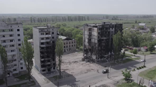 Residential Building Destroyed By the War in Ukraine