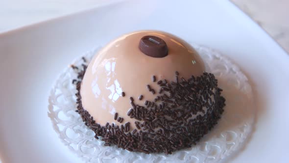 Plate with Dome Shaped Dessert