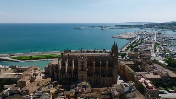 Gothic Medieval Cathedral of Palma De Mallorca in Spain