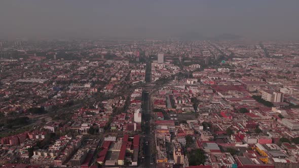 flight over Tlatelolco, one of the original aztec neiborhoods in mexico city