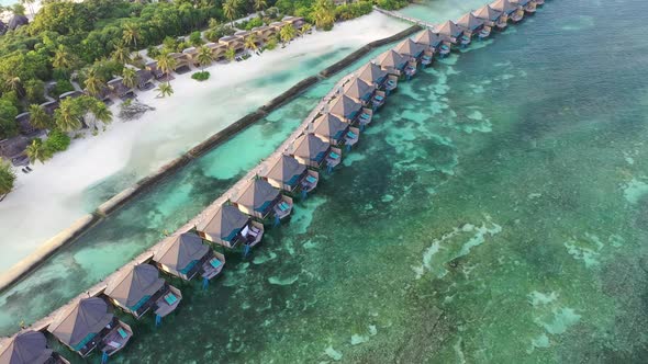 Beach bungalows at Kurdu Island, Maledives