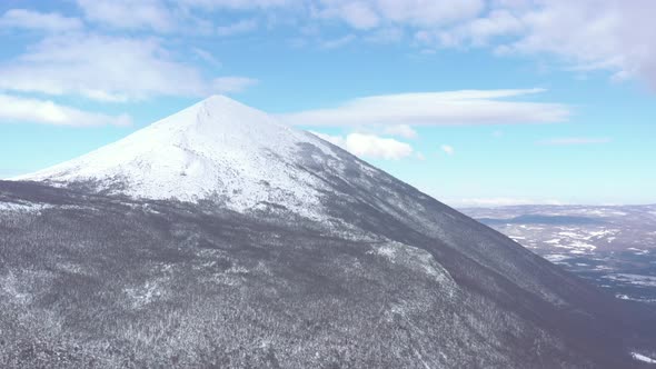 Top of the Rtanj mountain by winter 4K drone footage