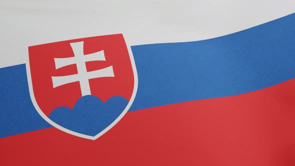 National Flag of Slovakia Waving Original Colors 3D Render Slovak Republic Flag Textile Designed By