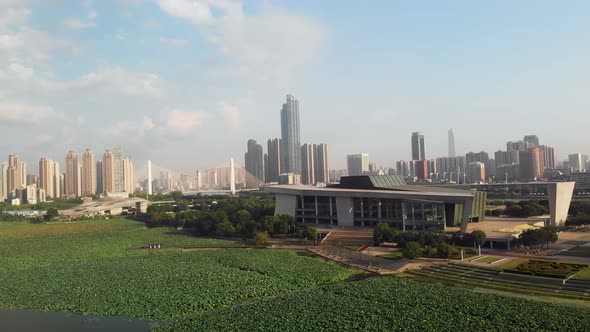 City Riverside Park In The Morning