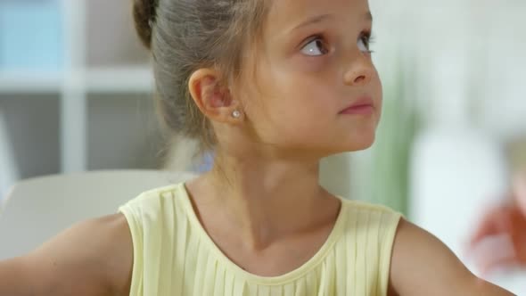 Cute Little Girl Taking Felt Tip Pen and Drawing