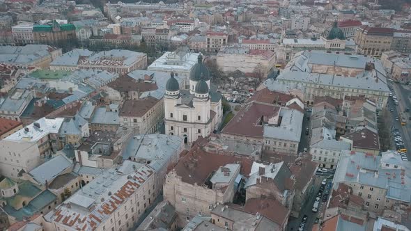 Aerial City Lviv Ukraine