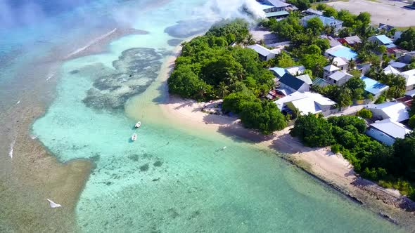 Romantic nature of seashore beach voyage by sea and sand background near resort