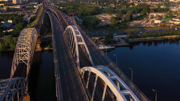 Morning Cityscape with Bridges and Buildings