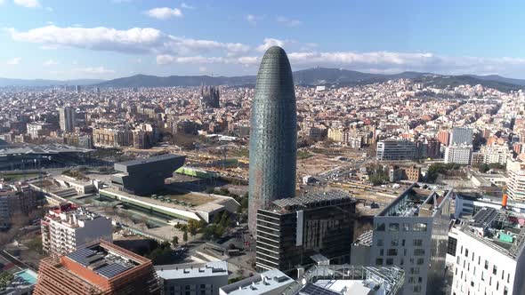 Barcelona Aerial View Spain 4k