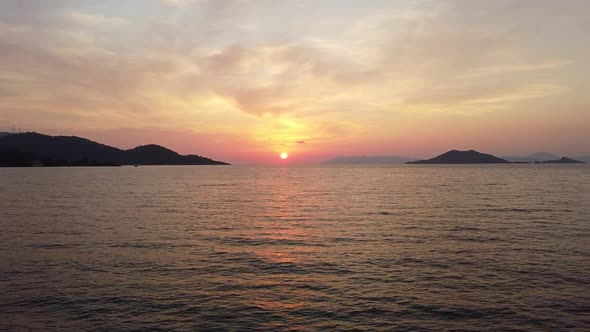 Perfect moment during the famous sunset in Calis Beach, Fethiye - Turkey.