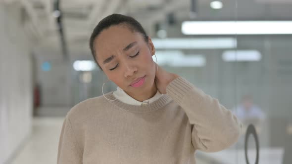 African Woman Having Neck Pain Injury