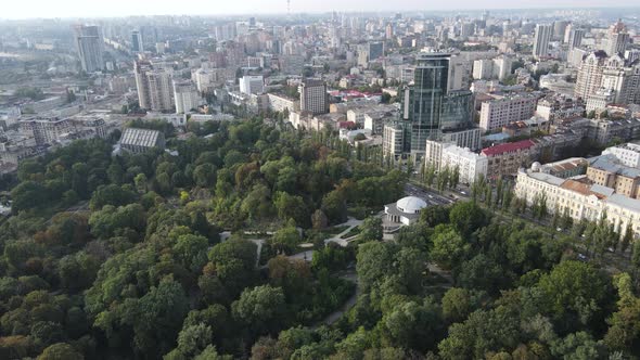 Cityscape of Kyiv, Ukraine. Aerial View, Slow Motion