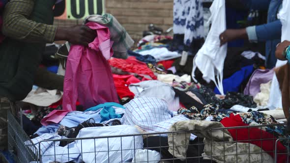 Choosing Fabric At The Market