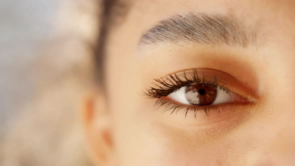 Closeup Eye of African American Girl