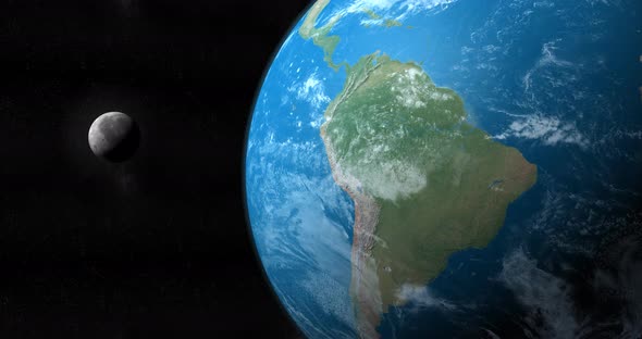 Moon Orbiting around Planet Earth alt