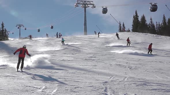 Skiers on the Ski Slope