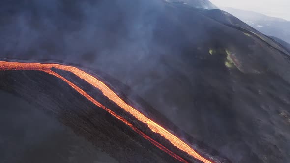 Aerial view of Volcan Cumbre Vieja, La Palma, Canary Islands, Spain.