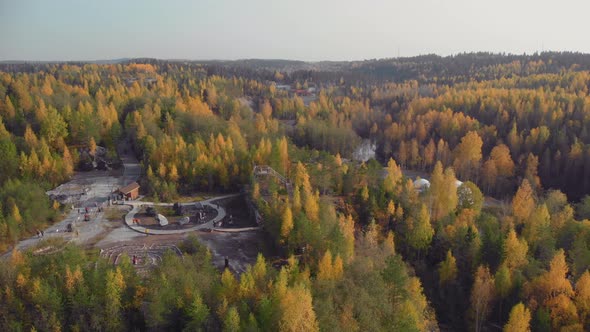 Ruskeala Mountain Park in Karelia in Autumn