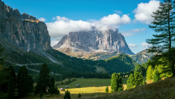 Time Lapse  Dolomites Langkofel Italy Landscape