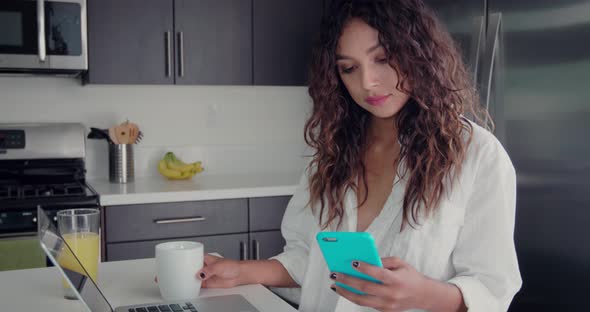 Woman Drinking Her Morning Coffee