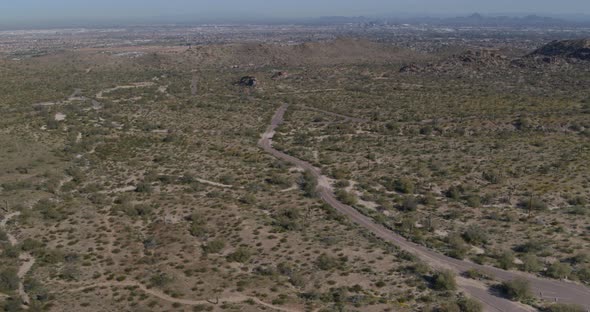 A winding trail in the South Mountain Park Preserve