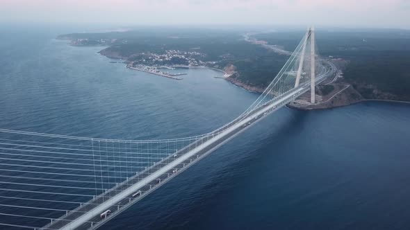 Istanbul Yavuz Sultan Selim Bridge Aerial View 