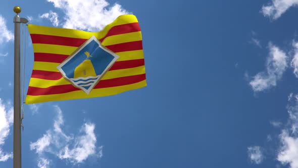 Formentera Flag (Spain) On Flagpole