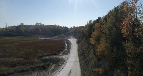 Sand Quarry Lake Forest Aerial View