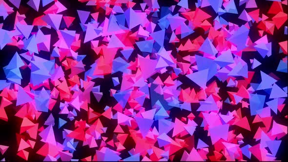 Abstract Colorful 3D Triangle Glow Red Blue Background