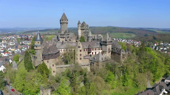 Aerial view of Schloss Braunfels, Germany