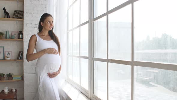 Young Pregnant Woman at Home