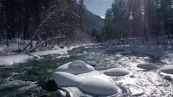 Beautiful Snow Scene Forest in Winter