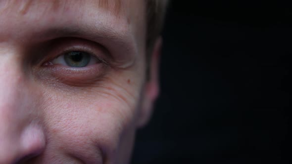 Smiling Man Eye Close Up