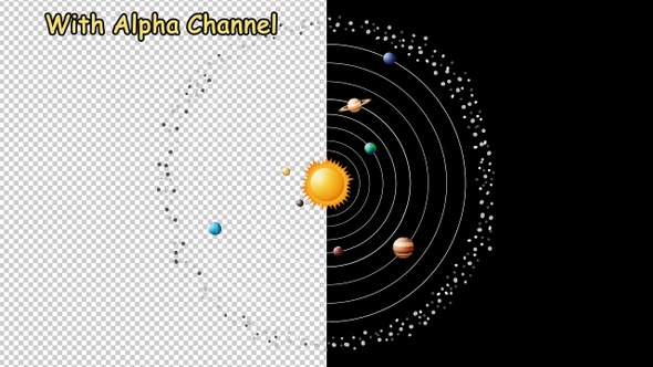 Cartoon Solar System With Alpha Channel