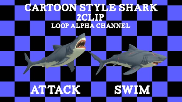 CartoonStyle Shark 2Clip Loop