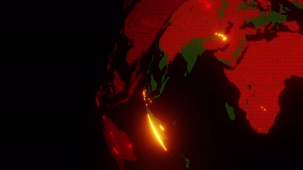 Orange World On The Fire Planet Background Vj Loop 4K