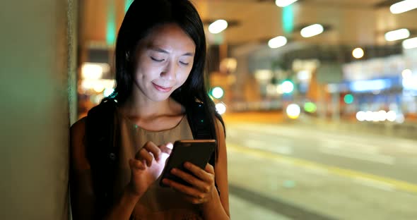 Woman use of mobile phone