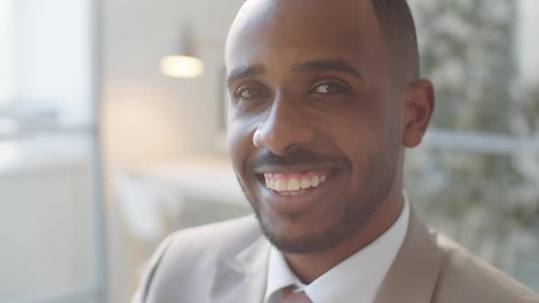 Portrait of Cheerful Afro-American Businessman