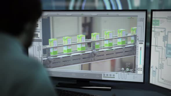 Controlling the movement of the manufacturing lines at the dairy food factory alt